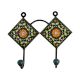 Green Floral Ceramic Tiles Hooks-459 (Set Of Ine Piece)